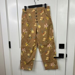 Madewell Floral Print Button Fly Crop Ankle Pants Casual Trousers Womens Size 25